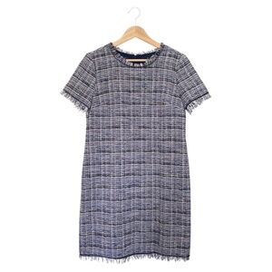 NWOT. YINER Plaid Tweed Mini Dress with Fringe - Multicolor. Size: Medium